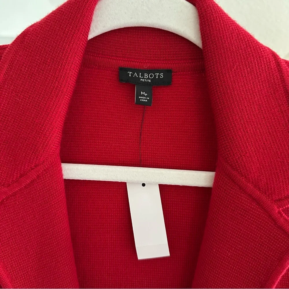 Talbots Red Wool Cardigan Sz MP NWT - Picture 2 of 6